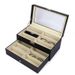 Unisex Household collection 12 grid wooden pu leather glasses storage box glasses box display box double layer glasses storage box leather_maomaolike.com