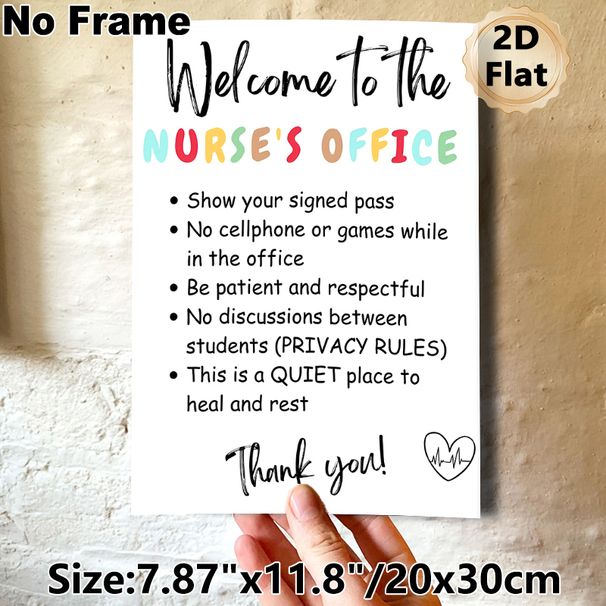 Nurse's Office Rules Painting Poster, Colorful Playful Typography Rule List Poster, Clearly Outlines Office Guidelines, Ideal For School Nurse's_maomaolike.com