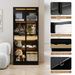 Display Cabinet With Glass Doors, Tall Storage Cabinet With 3 Color Lights, Curio Display Case With 4-Tier Storage Shelves And Drawer For Collectibles, Living Room, Home Office_maomaolike.com