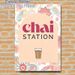Chai Station Themed Painting Poster, Soft Watercolor Floral Paisley Pattern Poster, Warm Tea-inspired Decor Ideal For Café, Kitchen And Dining Area_maomaolike.com