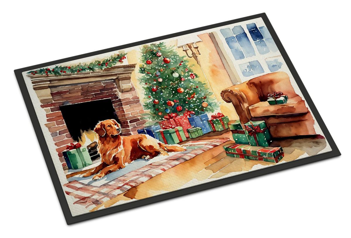 Nova Scotia Duck Tolling Retriever Cozy Christmas Doormat Front Door Mat Indoor Outdoor Rugs For Entryway, Non Slip Washable Low Pile, 24H X 36W_maomaolike.com