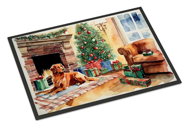 Nova Scotia Duck Tolling Retriever Cozy Christmas Doormat Front Door Mat Indoor Outdoor Rugs For Entryway, Non Slip Washable Low Pile, 24H X 36W_maomaolike.com