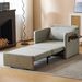 Adult Sleeper Chair Bed, 3-in-1 Convertible Sofa Chair Bed Pull-out Sofa Bed, Convenient Folding Tray Table With USB And Type-C Charging Ports For Living Room,LIGHT-GREY,Leathe_maomaolike.com