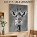 Funny Giraffe Painting Poster, Monochrome Whimsical Giraffe With Toilet Roll Poster, Playful Humorous Wall Decor Ideal For Bathroom, Living Room_maomaolike.com