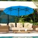 Double-sided Patio Umbrella, 9.5 Outdoor Umbrella With Push Button Tilt And Crank, 3 Air Vents And 12 Ribs, Cyan Blue_maomaolike.com