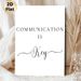 Communication Is Key Typography Painting Poster, Minimalist Black & White Typographic Poster, Inspirational Quote Decor Ideal For Office, Living Room_maomaolike.com