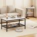 Coffee Table 2-Tier Rectangle Coffee Table And Side End Table With Storage Shelves_maomaolike.com