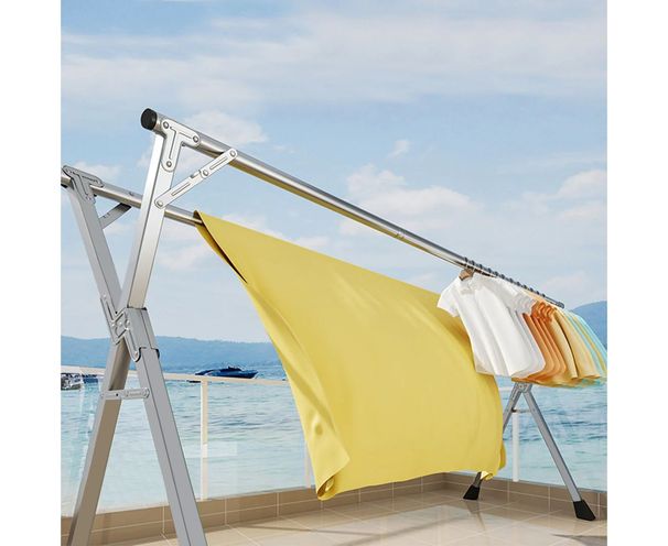 SOGA 2m Portable Standing Clothes Drying Rack Foldable Space-Saving Laundry Holder Indoor Outdoor_maomaolike.com