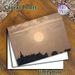 City Silhouette & Large Moon Landscape Painting Poster, Muted-tone Retro Oil Painting Style Poster, Calm Atmospheric Decor Ideal For Living Room_maomaolike.com