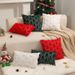 Christmas Pine Pattern Plush Back Pillow Cover Bedroom Sofa Rest Cushion Cover Does Not Contain Core_maomaolike.com