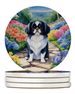 Japanese Chin Spring Path Large Sandstone Coasters Pack Of 4 Absorbent Round Coasters Decor Gifts For Men Or Women, 4 In, Multicolor_maomaolike.com