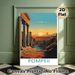 Pompeii Themed Painting Poster, Warm-toned Retro Ancient Ruins Sunset Scene Poster, Vintage Artistic Wall Decor Ideal For Living Room, Study And Home_maomaolike.com