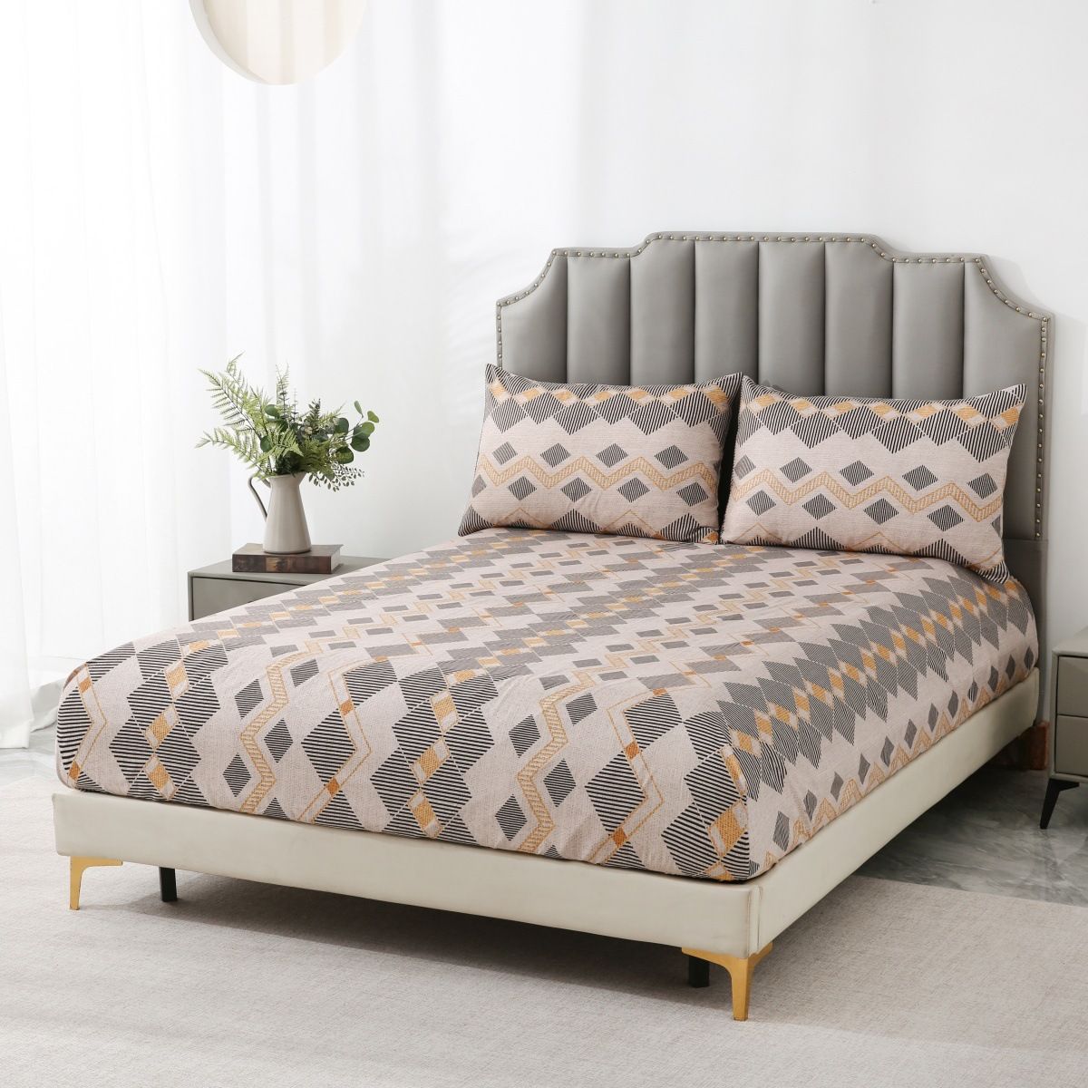 Tribal Bohemian Cover Polyester Skin Friendly Bed Mattress Protector Fitted Sheet_maomaolike.com