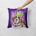 Saint Bernard King Of Mardi Gras Throw Pillow Machine Washable, Indoor Outdoor Decorative Pillow For Couch, Bed Or Patio, 18Hx18W_maomaolike.com
