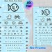 Eye Test Painting Poster, Minimalist Line Art Eye Chart With Cute Icons Poster, Functional Vision Assessment Tool Ideal For Clinic, Home Use_maomaolike.com