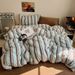 Wholesale INS Style Mixed Retro Striped Milk Velvet Autumn Winter Coral Fleece Warm Flannel Four-Piece Set_maomaolike.com