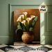 Calla Lily & Cactus Still Life Painting Poster, Realistic Oil-style Still Life Poster, Warm-toned Artwork With Elegant Blooms And Cacti, Ideal For_maomaolike.com