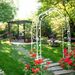 Metal Garden Arch Garden Arbor Trellis Climbing Plants Support Rose Arch Cream White_maomaolike.com