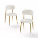 Set Of 2 Dining Chairs, Modern Kitchen Chairs With Soft Padding, Farmhouse Restaurant Chairs With Curved Backrests And Metal Legs, For Dining Rooms And Kitchens, White And Gold._maomaolike.com