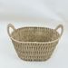 High-Value Handmade Desktop Bedside Grid Storage Hollow Handheld Basket Japanese Simple Cute Straw Weaving_maomaolike.com