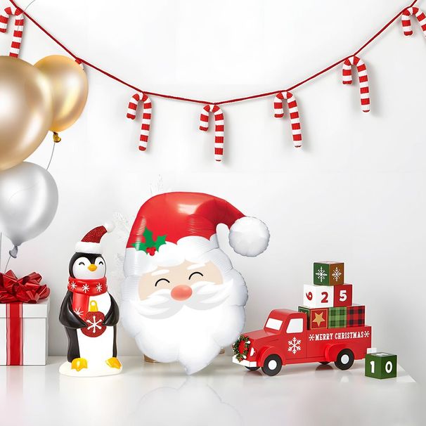 Santa Claus Balloons Christmas Balloons Santa Claus Head Foil Balloons For Christmas-Themed Party Birthday Party Supplies Decorations Party Decorations Balloons Party Sets 12pcs_maomaolike.com