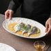 Steamed Special High-end Ceramic Fish Home Use New Oval Large Dish Dan-shaped Deep Plate_maomaolike.com