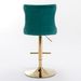 Golden Swivel Velvet Barstools Adjusatble Seat Height From 25-33 Inch Green,Set Of 2_maomaolike.com
