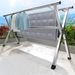 SOGA 2.4m Portable Standing Clothes Drying Rack Foldable Space-Saving Laundry Holder 3 Poles_maomaolike.com