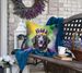 Curly-Coated Retriever King Of Mardi Gras Throw Pillow Machine Washable, Indoor Outdoor Decorative Pillow For Couch, Bed Or Patio, 18Hx18W_maomaolike.com