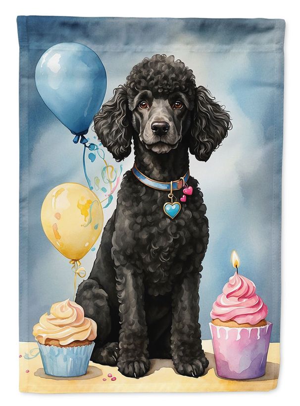 Black Standard Poodle Happy Birthday Garden Flag Mailbox Flag Decorative Yard Flag Banner Outside Patio Artwork Yard Flower Beds, Garden Size, Multicolor_maomaolike.com