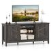 Farmhouse TV Stand For TVs Up To 65 Inch Entertainment Center With 2 Storage Cabinets & Position Adjustable Shelf Adjustable Foot Pads_maomaolike.com