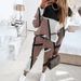 Women's Clothing 2024 new two piece set contrast color printing long sleeved round neck casual fashion suit_maomaolike.com