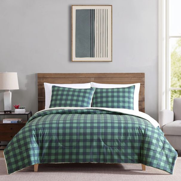 3-Piece Adult Comforter Set, Buffalo Check, King_maomaolike.com