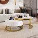 Modern Round Nesting Coffee Table With Drawers In White_maomaolike.com