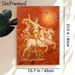 Roman Sun God Chariot Painting Poster, Vintage Cracked Mural-style Red-toned Ancient Art Poster, Timeless Historical Classical Decor Ideal For Home_maomaolike.com