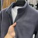 Men's Clothing New autumn and winter fashion polar fleece stand collar men's jacket fashionable and versatile loose couple style zipper sweater_maomaolike.com