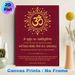 Gayatri Mantra Om Symbol Painting Poster, Rich Burgundy With Golden Sacred Script & Ornate Motif Poster, Fosters Spiritual Calm, Ideal For Meditation_maomaolike.com