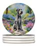 Irish Wolfhound Spring Path Large Sandstone Coasters Pack Of 4 Absorbent Round Coasters Decor Gifts For Men Or Women, 4 In, Multicolor_maomaolike.com