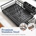 SNTD Dish Drying Rack For Kitchen Counter, 11.8" W X 16.7" L, Black_maomaolike.com