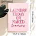 Laundry Humor Quote Painting Poster, Soft Pink Typographic Poster, Featuring Witty "Laundry Today Or Naked Tomorrow" Quote, Ideal For Laundry Room_maomaolike.com