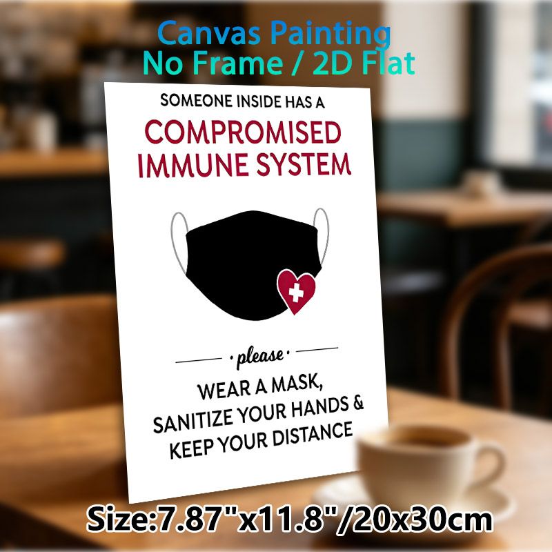 Immune System Safety Notice Painting Poster, Minimalist Text & Graphic Poster, Clear Safety Reminder To Guide Proper Health Measures For Home_maomaolike.com