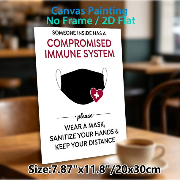 Immune System Safety Notice Painting Poster, Minimalist Text & Graphic Poster, Clear Safety Reminder To Guide Proper Health Measures For Home_maomaolike.com
