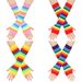 Unisex Colorful long gloves Holiday Party Party Rainbow wrist sleeve Fingerless gloves Colorful striped sleeves_maomaolike.com
