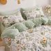 Wholesale INS Pastoral Style Four-Piece Set A Full Pure Cotton B Side Crystal Velvet Coral Fleece Autumn Winter Bedding_maomaolike.com