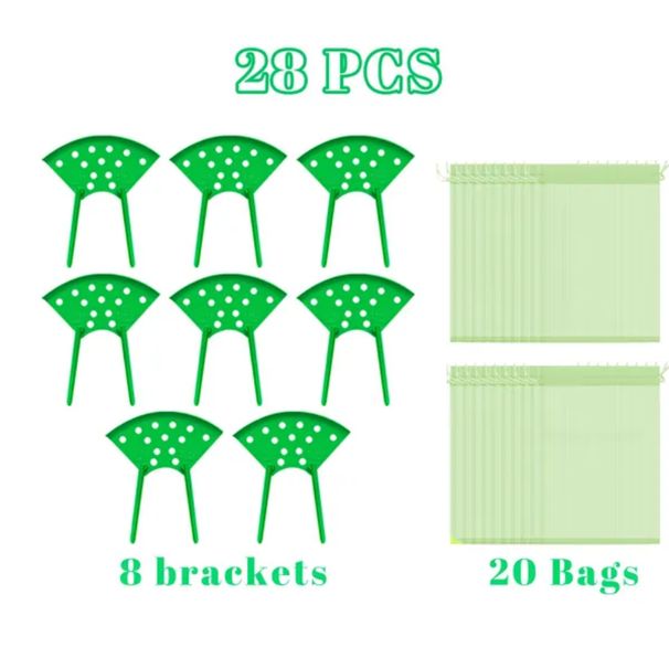 8Pcs Strawberry Planting Kit With 20Pcs Insect-proof Mesh Bag Reusable Strawberry Growing Racks Frame Protecting Strawberry Plants_maomaolike.com