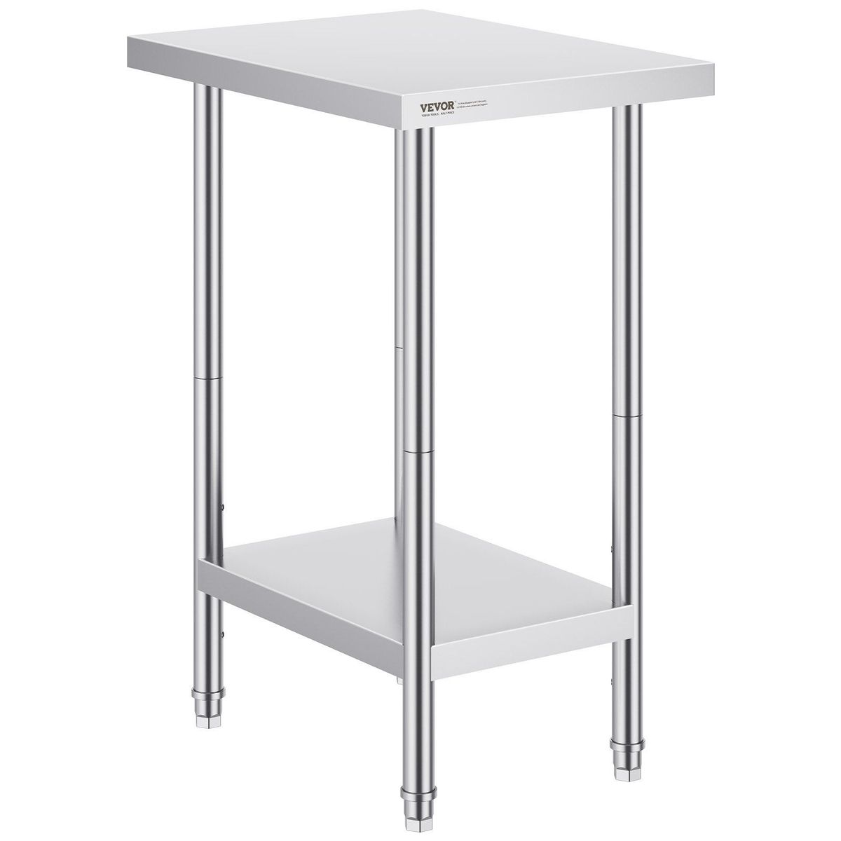 VEVOR Stainless Steel Prep Table, 24 X 18 X 34 Inch, Heavy Duty Metal Worktable With 3 Adjustable Height Levels, Commercial Workstation For Kitchen Garage Restaurant Backyard_maomaolike.com