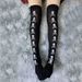Unisex Stockings Halloween stockings for ladies long bow over the knee printed skull stockings_maomaolike.com