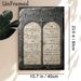Ten Commandments Painting Poster, Vintage Stone-textured Religious Poster, Features Classic Ten Commandments Content, Suitable For Church, Home Prayer_maomaolike.com