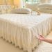Pure Three-Piece Princess Style Full Cotton Single Piece Non-Slip Bed Sheet Set With Skirt Edge Dust Cover_maomaolike.com