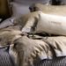 American Style Light Luxury High-End Yarn-Dyed Jacquard Four-Piece Set Silky Soft Naked Sleep Duvet Cover Bed Sheet Bedding_maomaolike.com